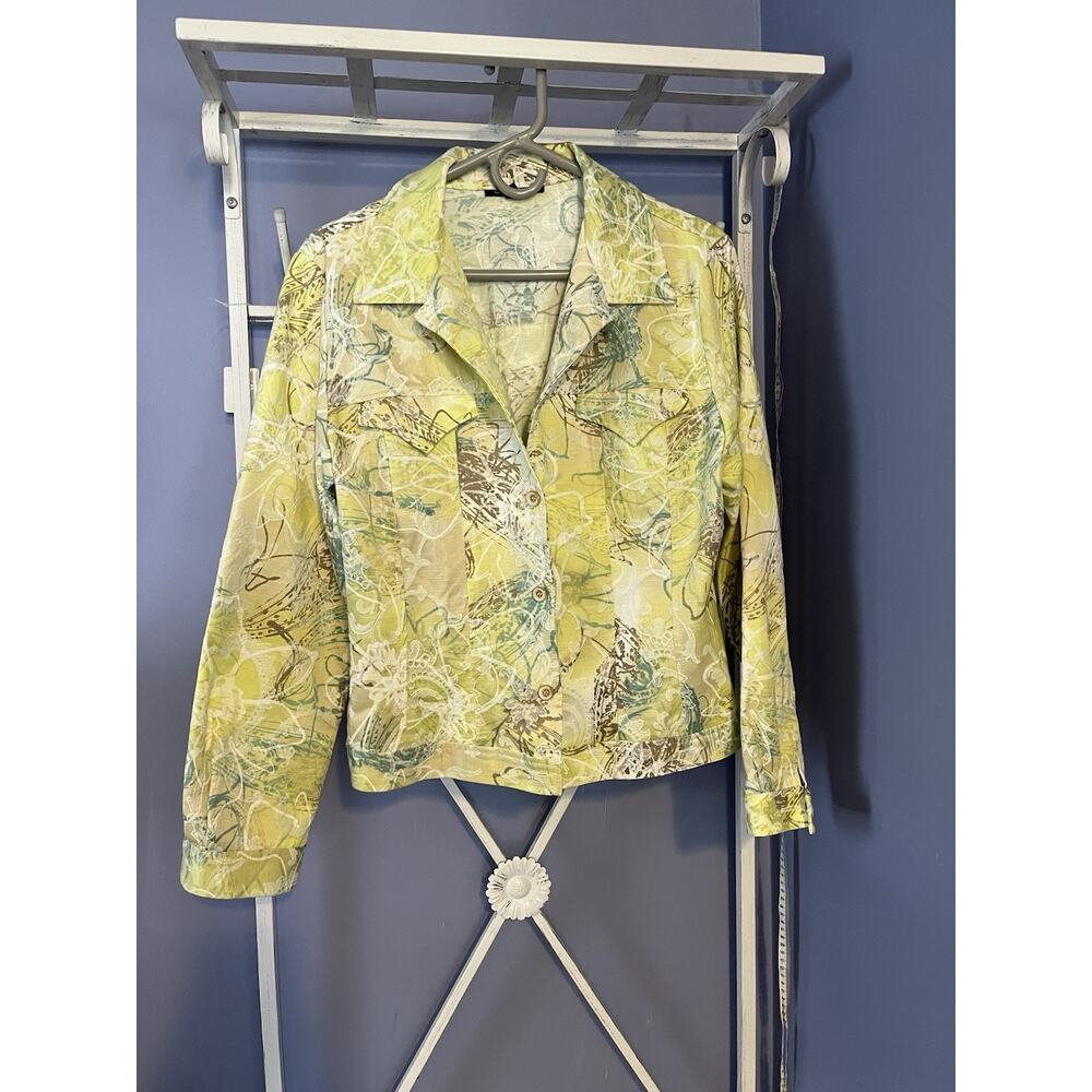 Luxe Eleven Womans Floral Blazer Made In USA Lg Preppy University